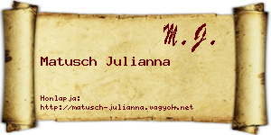 Matusch Julianna névjegykártya